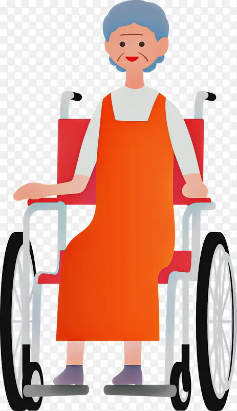 奶奶 轮椅 卡通