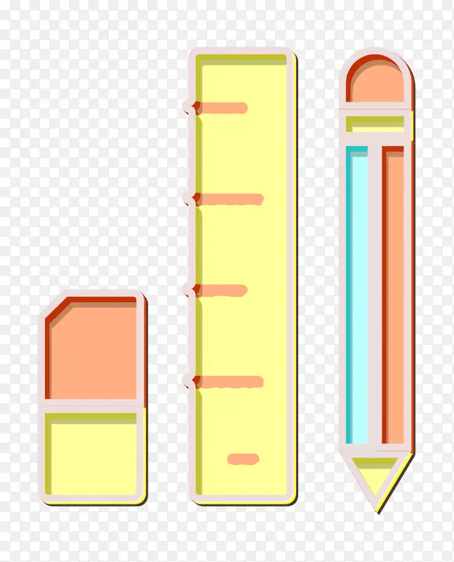 编辑工具图标 学校材料图标 平面设计图标