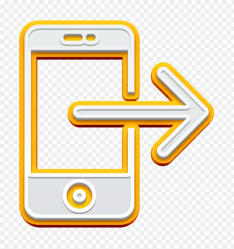 智能手机图标 基本编辑图标 黄色