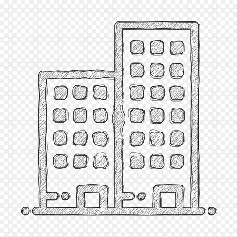 城市元素图标 公寓图标 数字键盘
