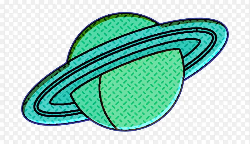 土星图标 太空元素图标 鱼