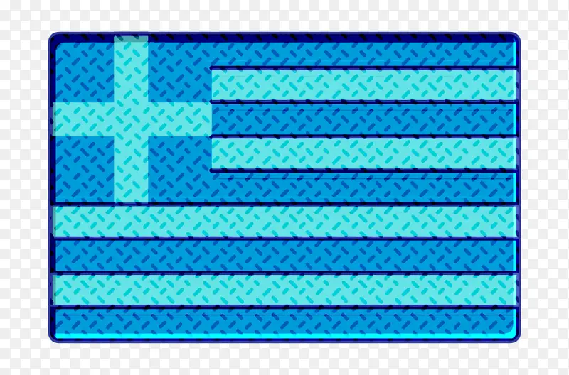 希腊图标 国际旗帜图标 电蓝