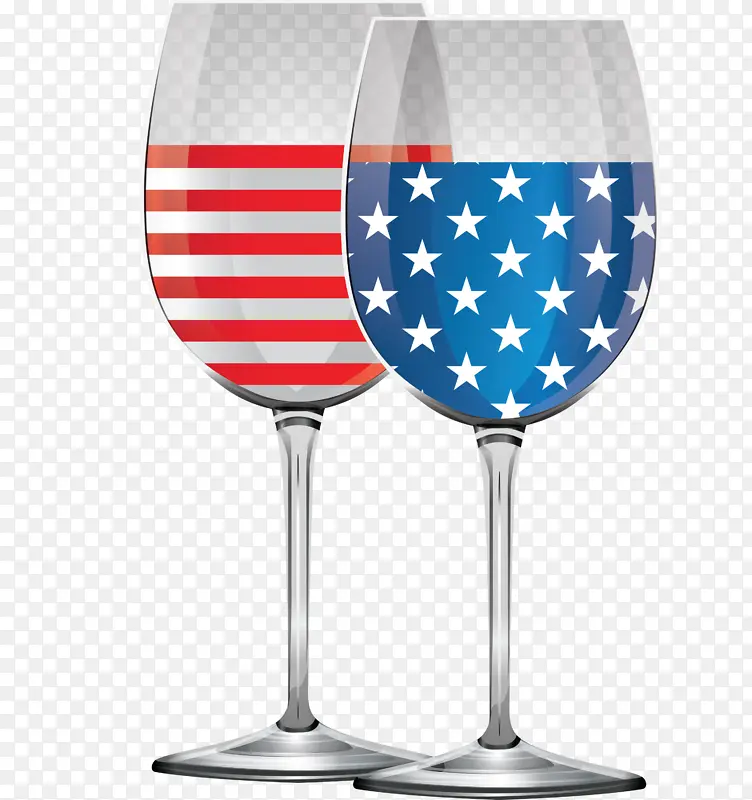 美国独立日 葡萄酒杯 香槟杯