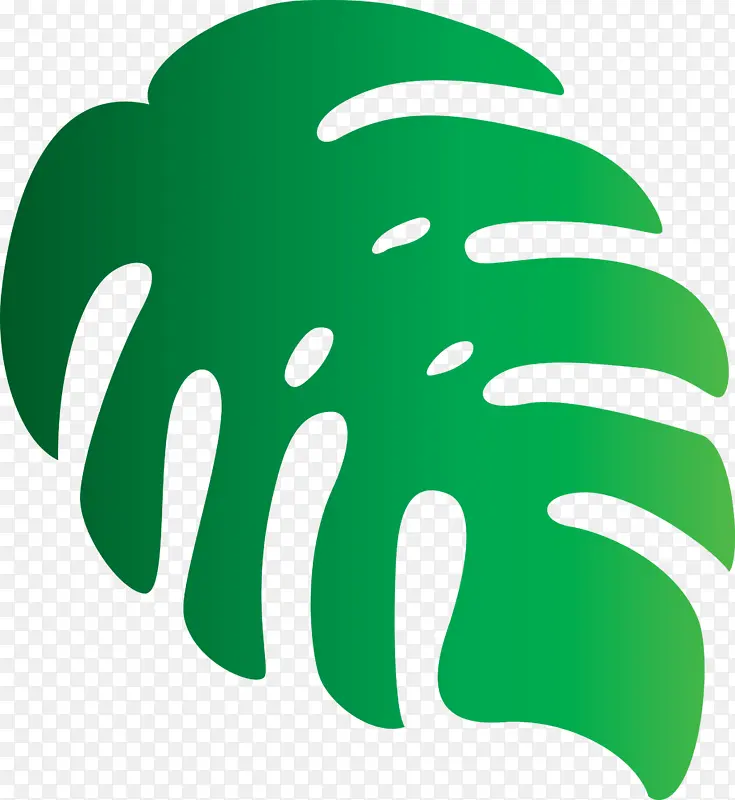 热带树叶 徽标 绿色