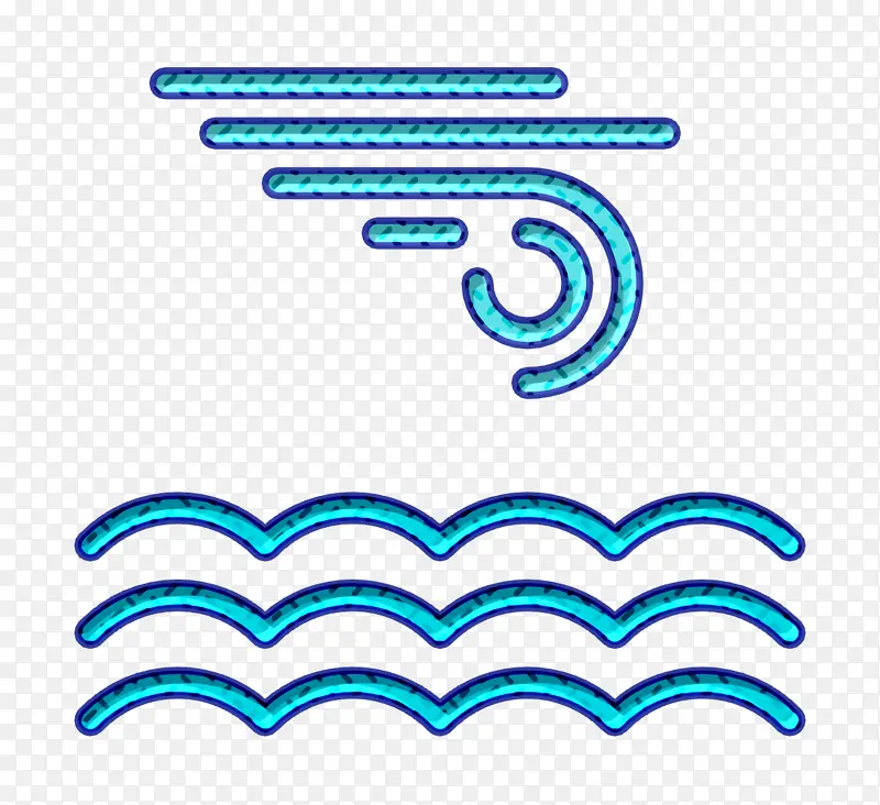 波浪图标 天气设置图标 平静图标