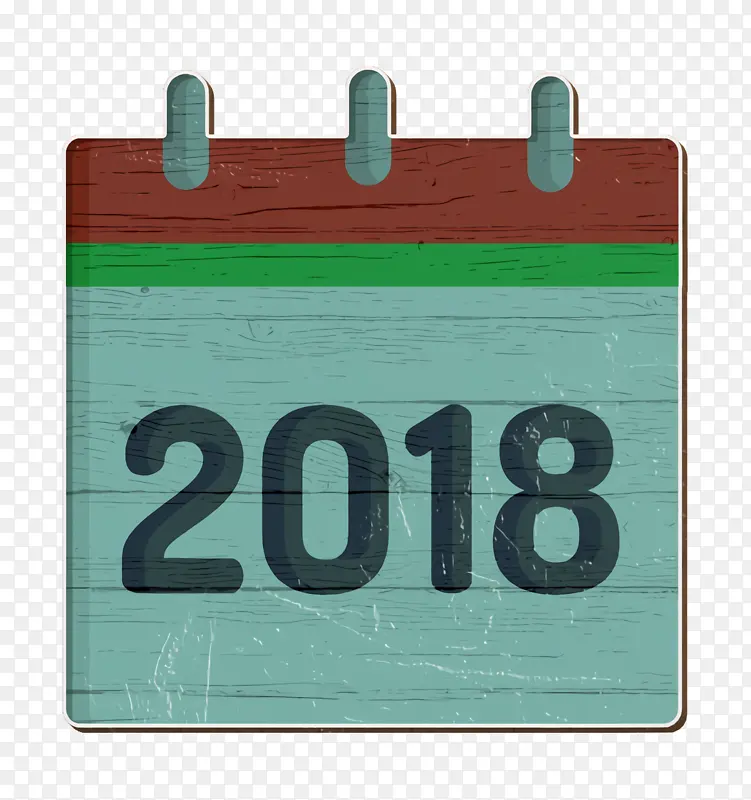 新年图标 日历图标 绿色