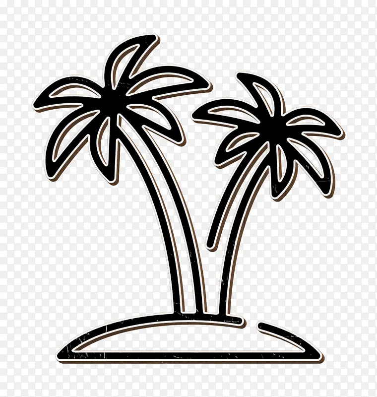 旅游媒体图标 旅游棕榈树图标