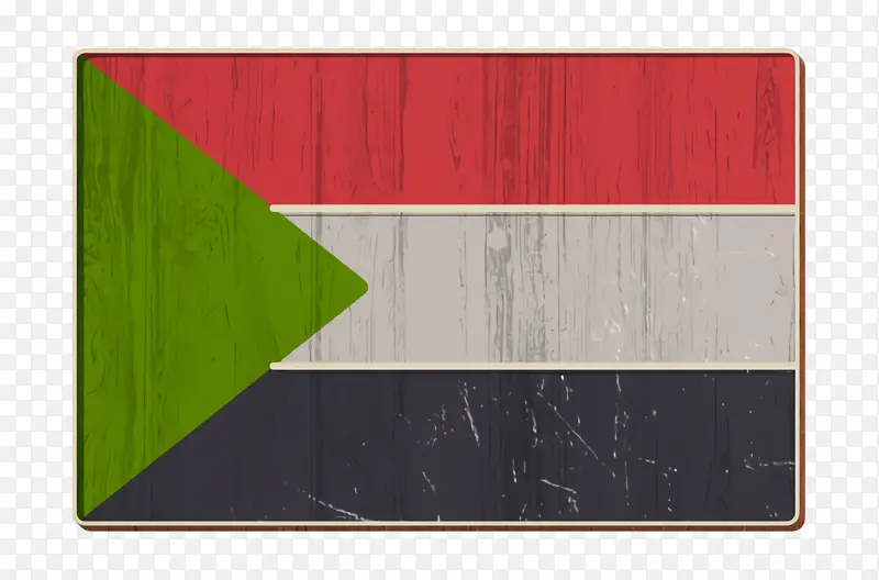 国际旗帜图标 苏丹图标 红色