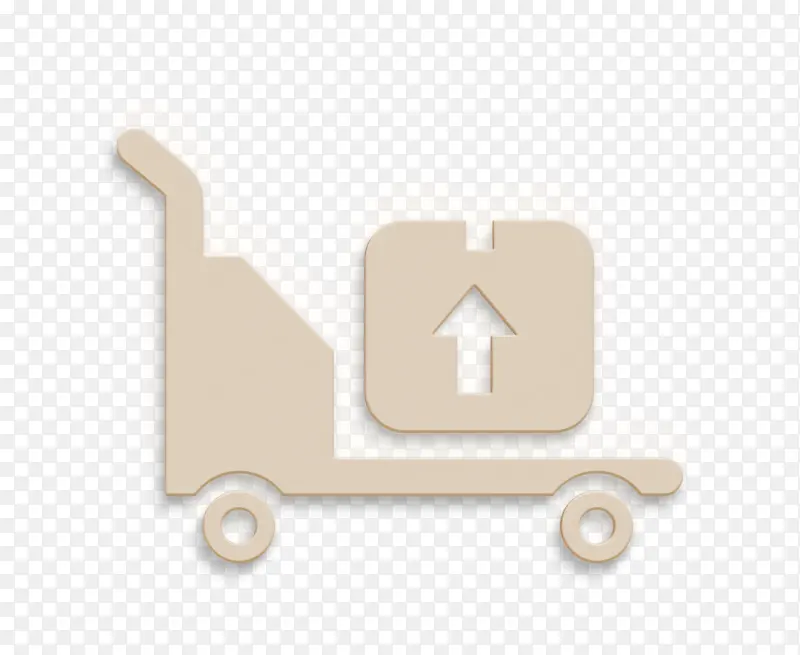 运输图标 物流配送图标 手推车上的包裹运输图标