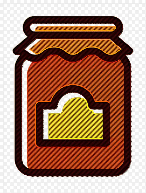 食品图标 罐子图标 线性颜色食品套装图标