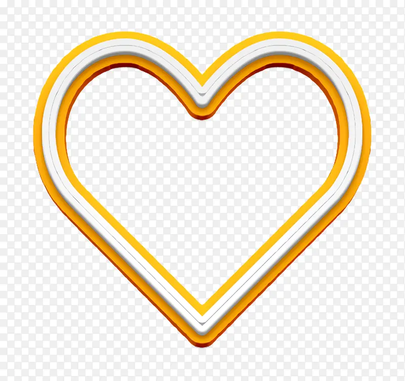 心形图标 爱情图标 黄色