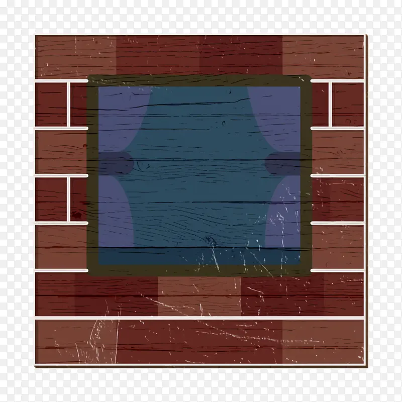 建筑图标 窗户图标 木材染色