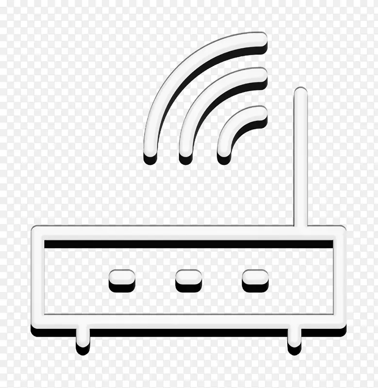 搜索引擎优化和营销图标 路由器图标 线条艺术