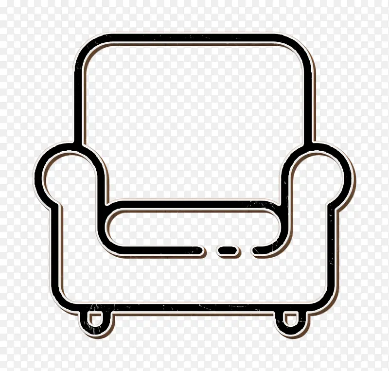 线性详细旅游元素图标 椅子图标 扶手椅图标