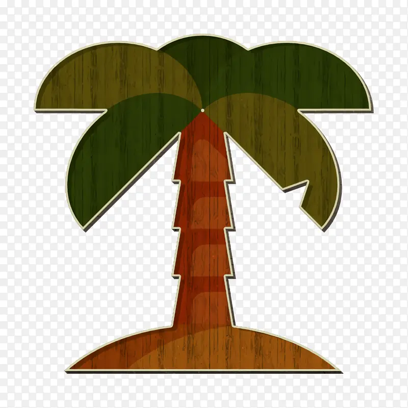 沙漠图标 棕榈图标 木头