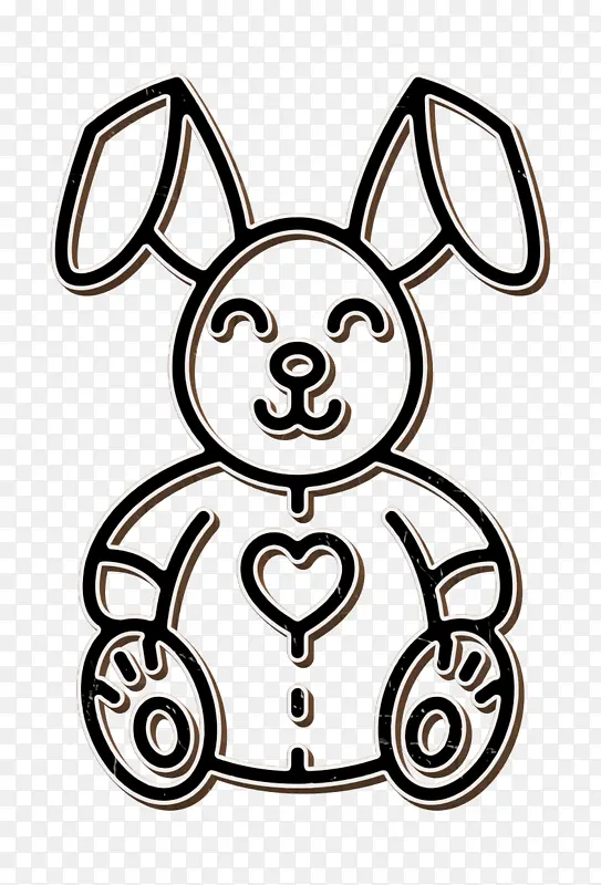 圣瓦伦丁线性图标 兔子图标 动物图标