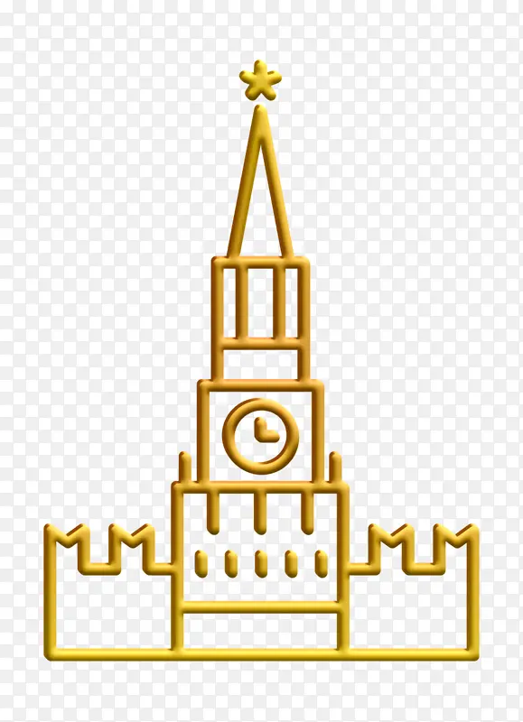 纪念碑图标 旅游图标 莫斯科克里姆林宫