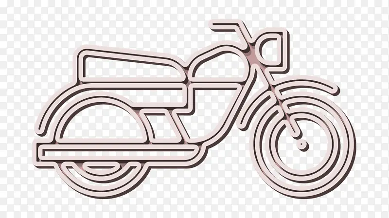 摩托车图标 线条艺术 徽标