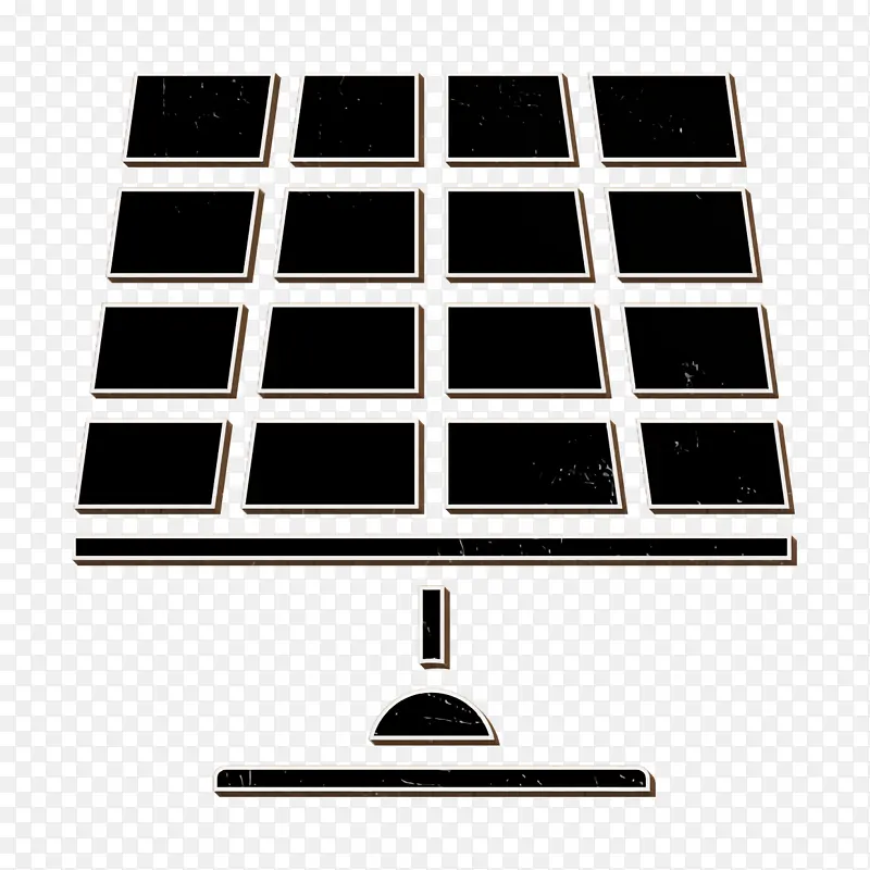 电能图标 太阳能电池板图标 生态与环境图标