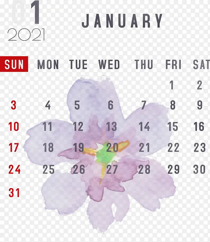 一月 一月日历 水彩PNG图片素材下载_图片编号7151083-PNG素材网