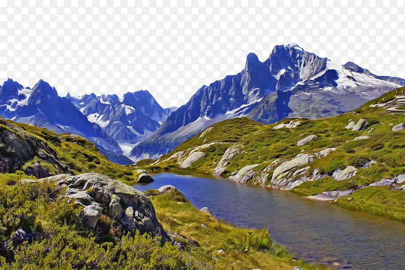 山景 水 阿尔卑斯山