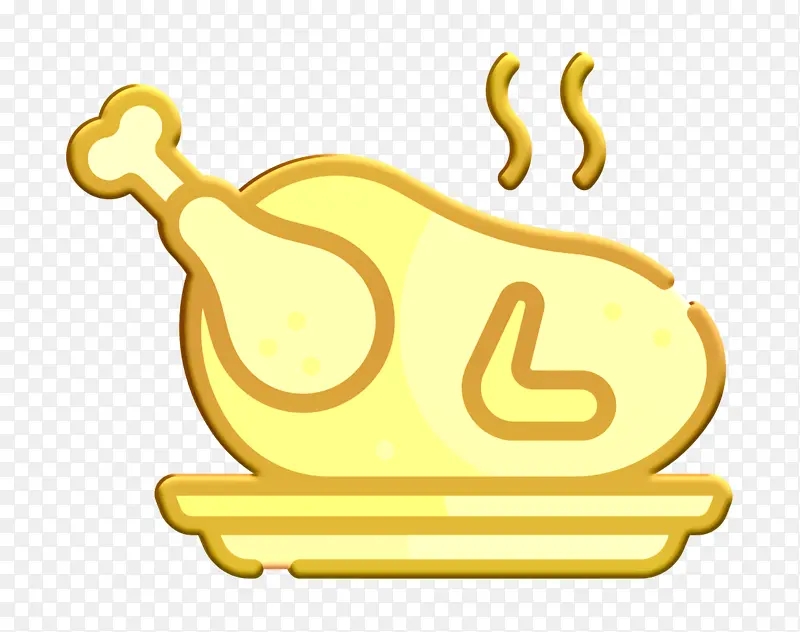 鸡肉图标 美食图标 黄金
