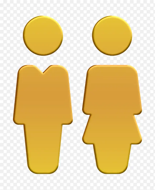 用户图标 男女图标 黄色