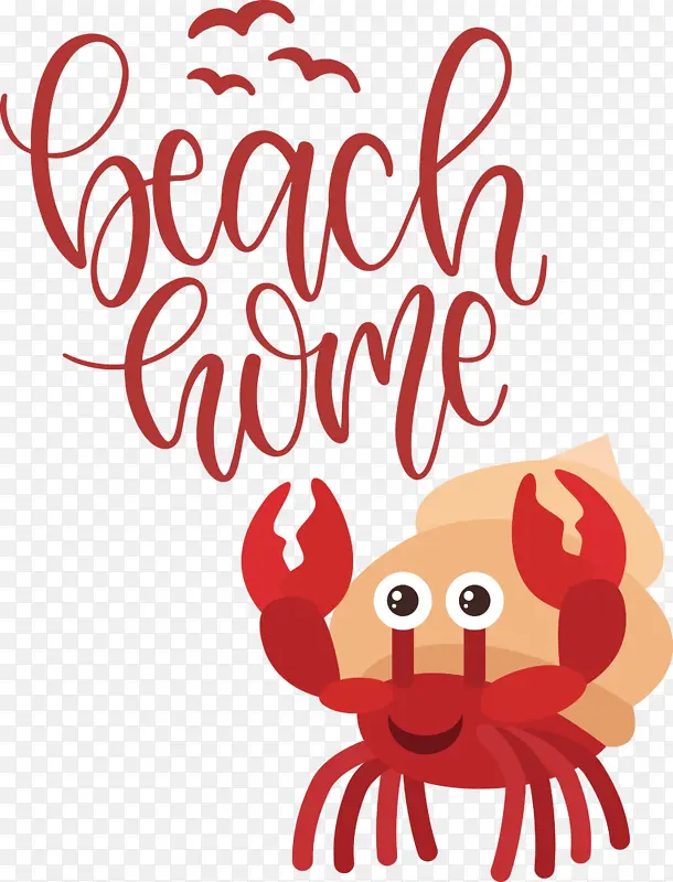 海滩之家 螃蟹 卡通