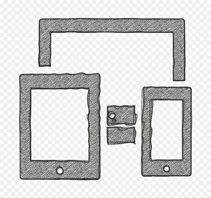 技术图标 平板电脑图标 线条