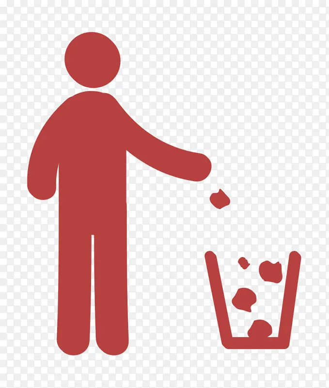 人物图标 废物图标 回收符号