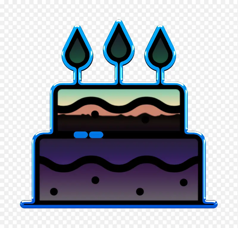 生日图标 蛋糕图标 线