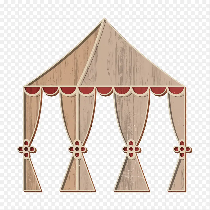 帐篷图标 婚礼套装图标 木质