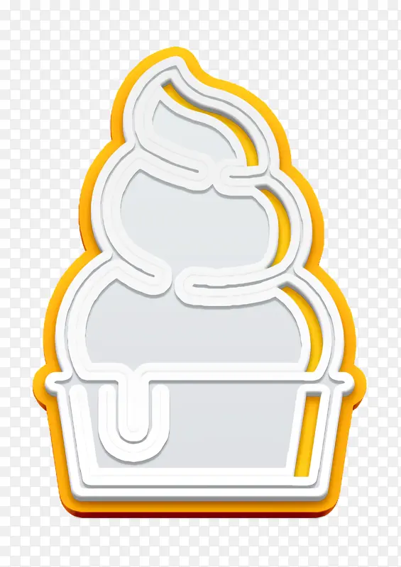 食物图标 冰淇淋图标 黄色