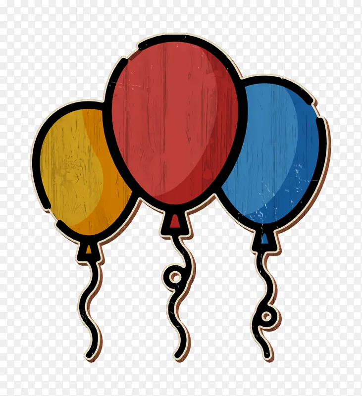派对图标 气球图标 生日和派对图标
