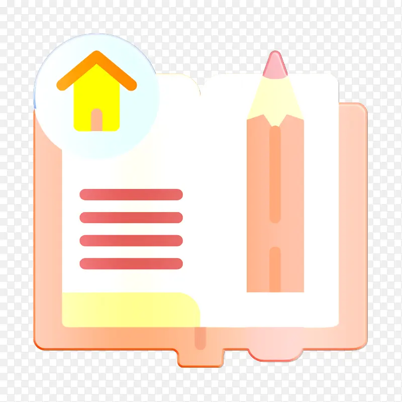 家庭作业图标 养育孩子图标 黄色