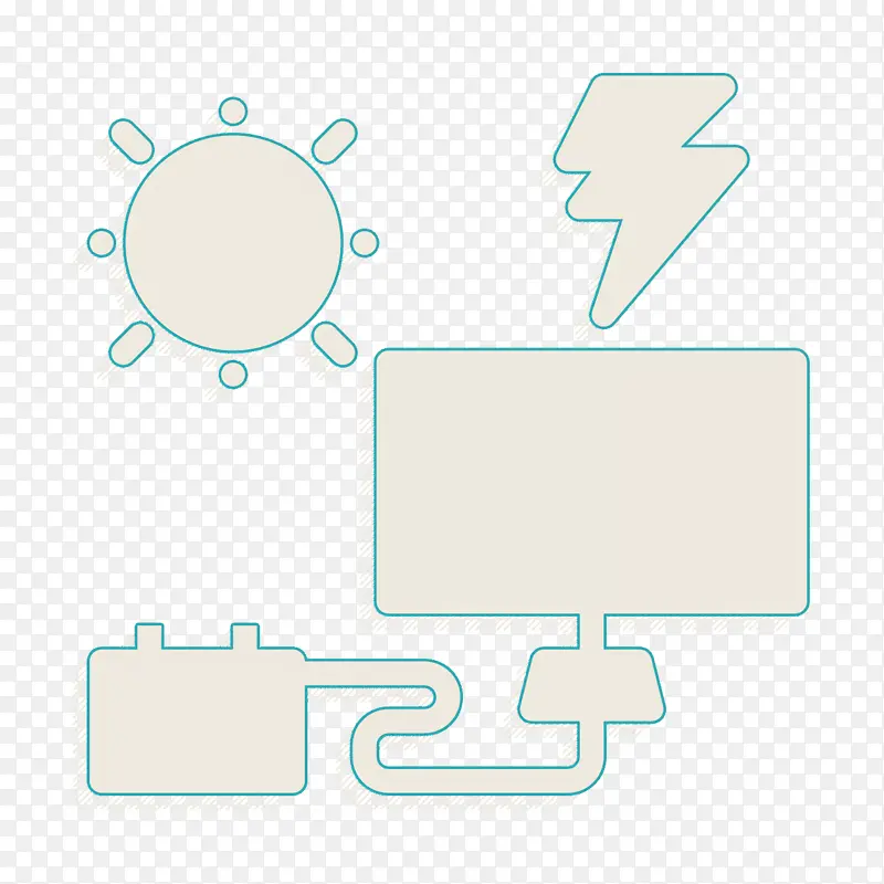 太阳能电池板图标 智能家居图标 电源图标