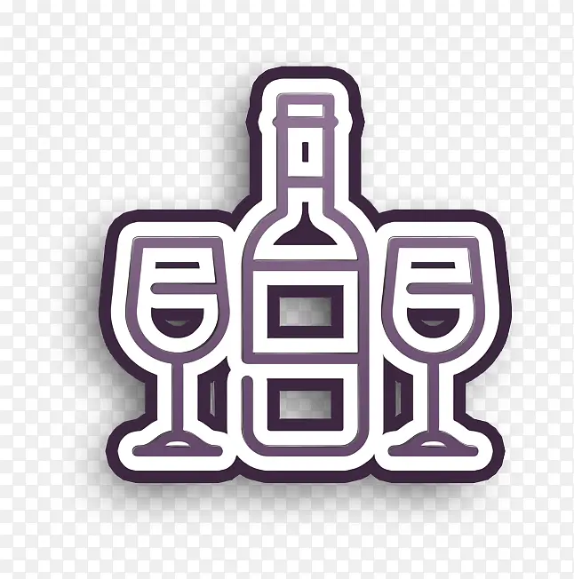 餐厅图标 葡萄酒图标 徽标