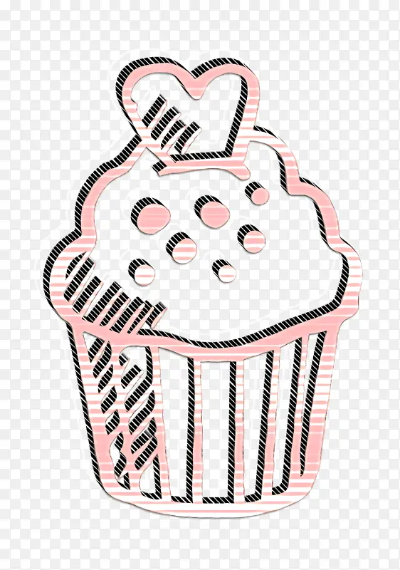甜点图标 纸杯蛋糕图标 手绘爱情元素图标