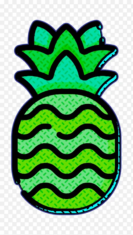 暑假图标 水果图标 菠萝图标