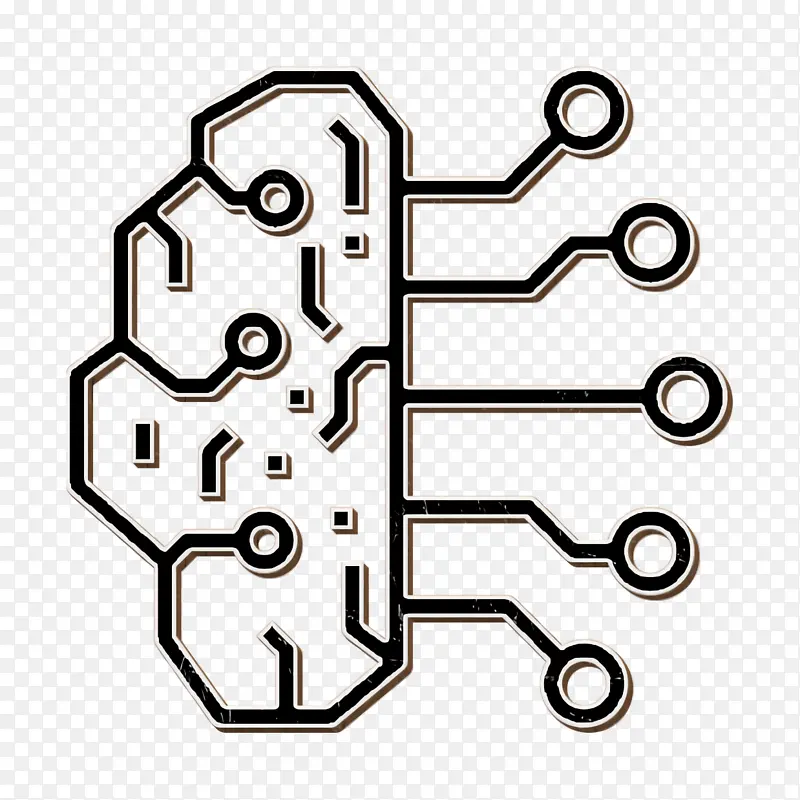 人工智能图标 大脑概念图标 符号