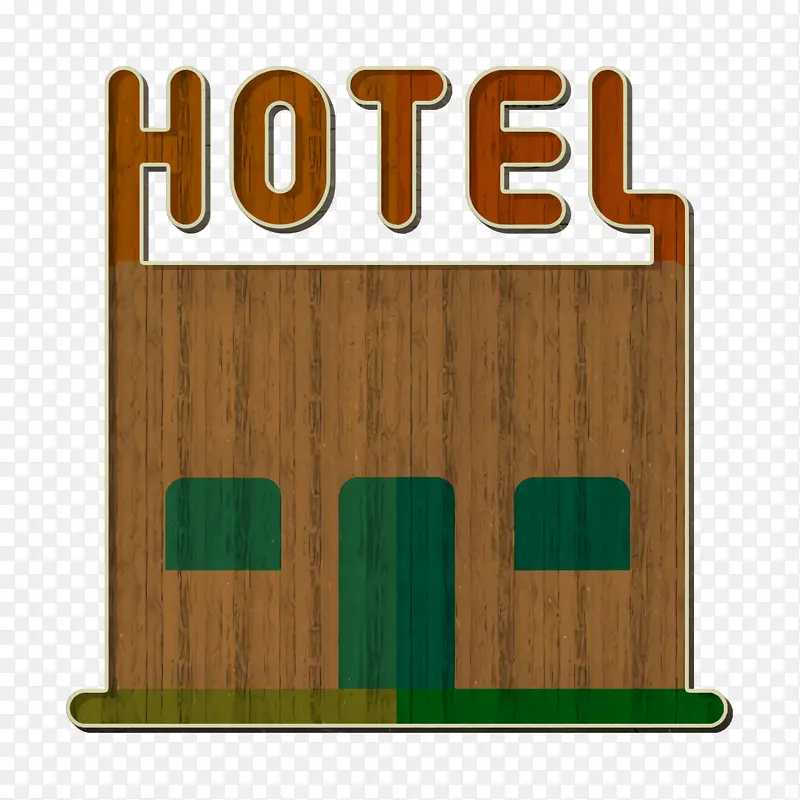 夏季销售图标 酒店图标 木材染色
