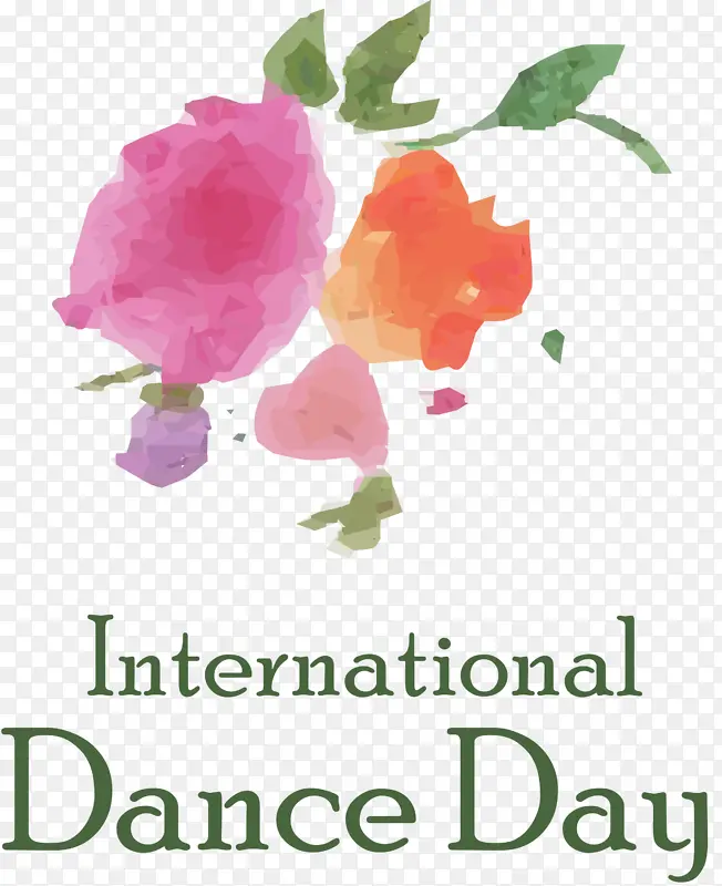 国际舞蹈日 水彩画 花卉设计