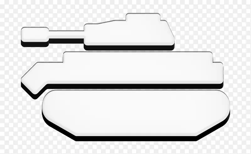 坦克图标 运输图标 黑白