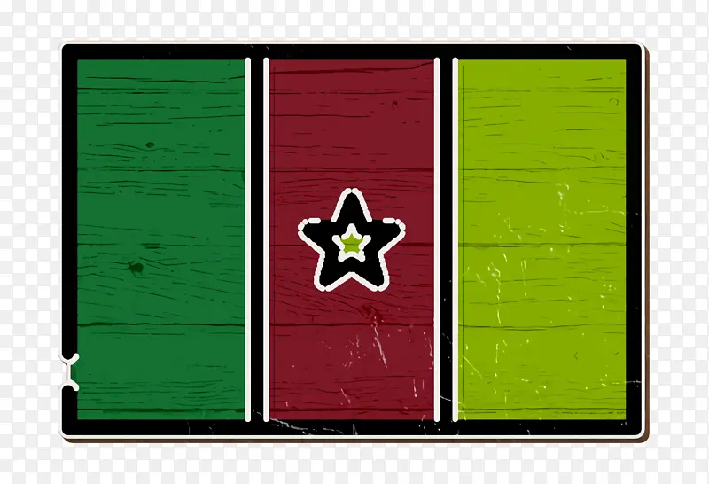 喀麦隆图标 旗帜图标 矩形