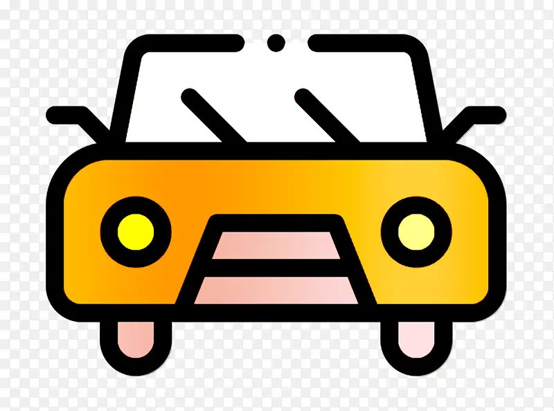 车辆和运输图标 汽车图标 黄色