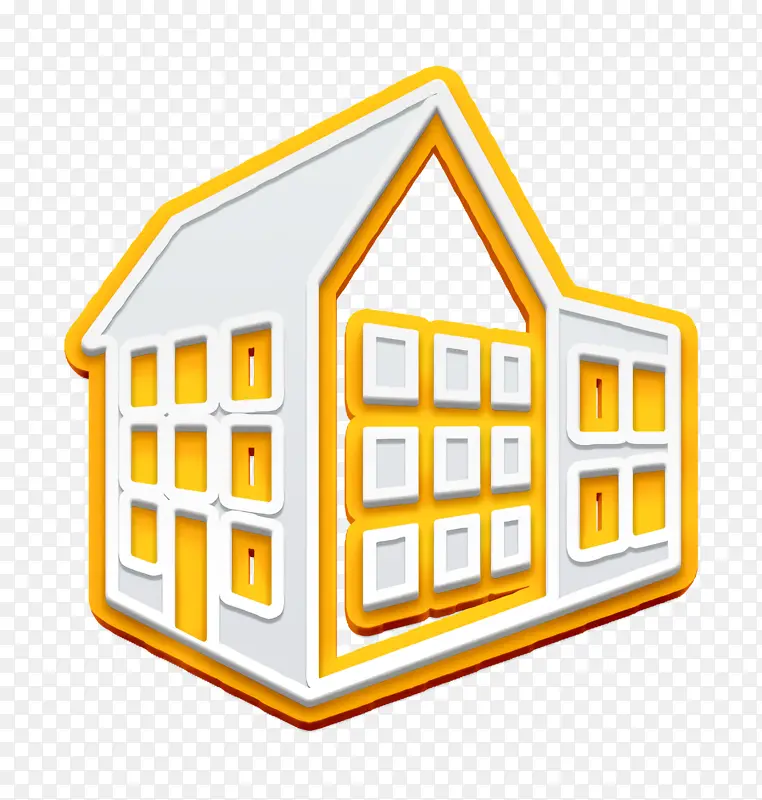 建筑物图标 房子图标 黄色