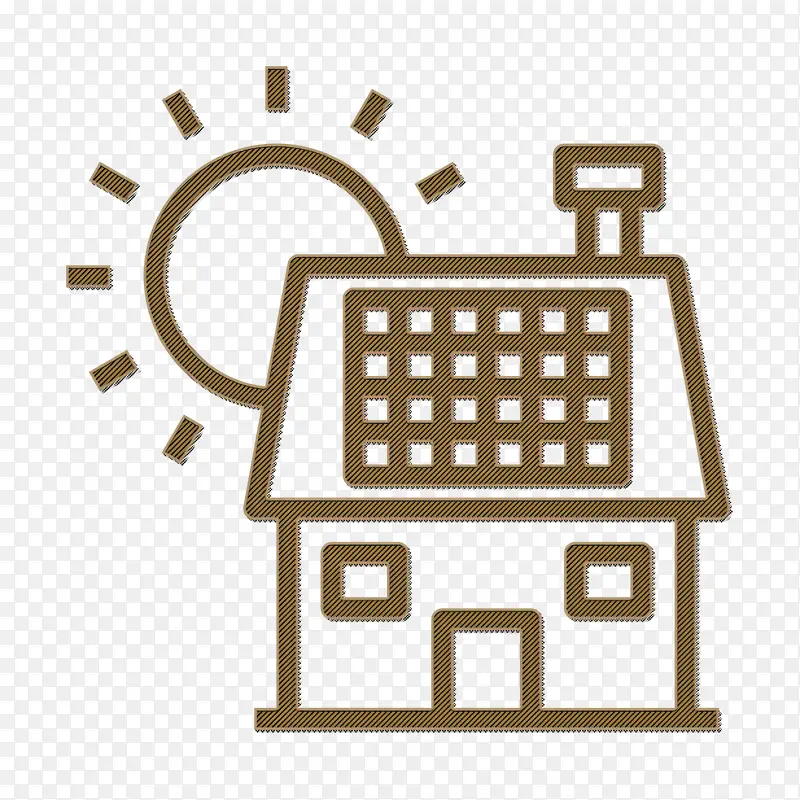 能源图标 太阳能电池板图标 智能住宅图标