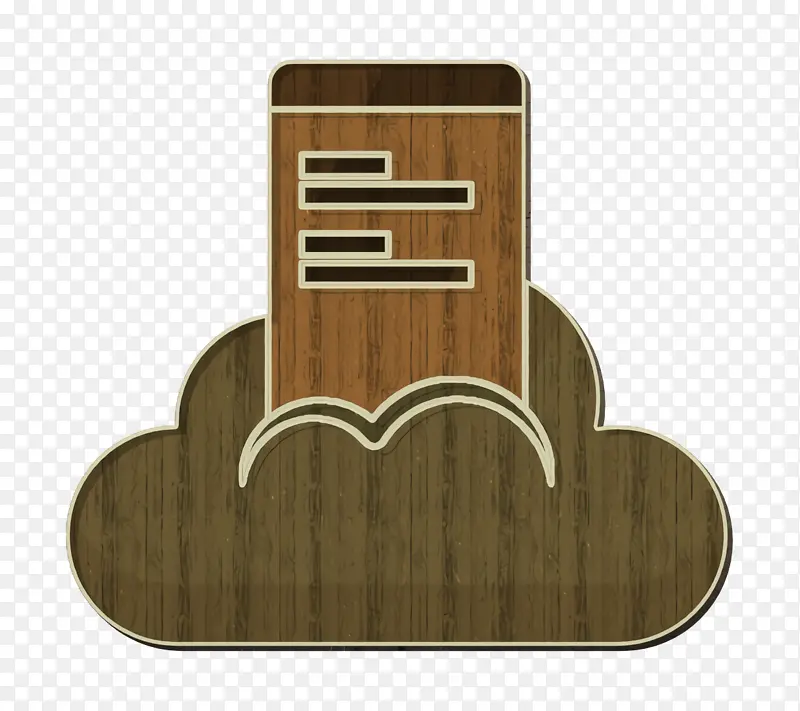 云计算图标 智能手机图标 木材