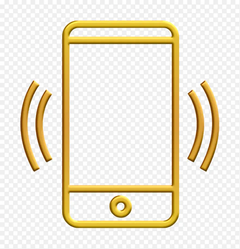 智能手机图标 黄色 线条