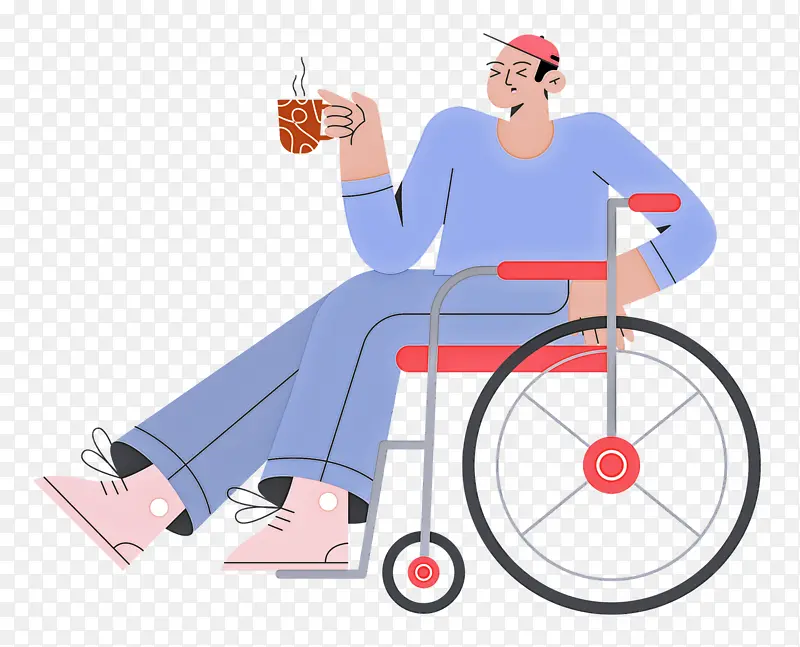 轮椅 坐姿 卡通
